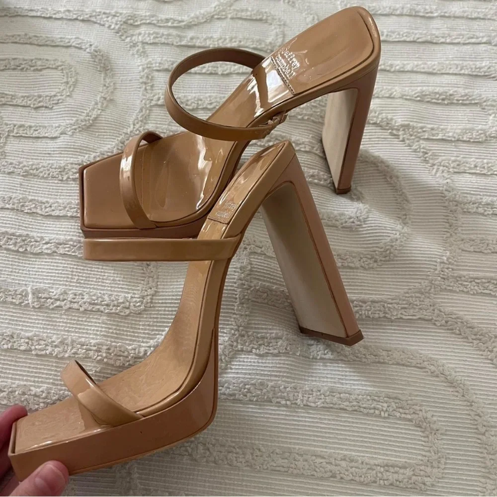 Jeffrey Campbell Women's Hustler Nude size 8 EUC patent leather - Picture 2 of 6